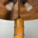 Midcentury pencil reed rattan bamboo and brass table lamp, 1960s