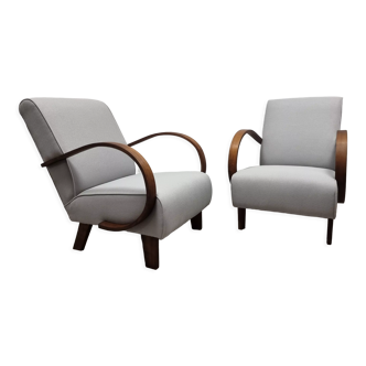 Armchairs by Jindřich Halabala, set of 2