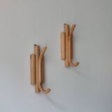 Porte-manteaux muraux vintage en bambou du milieu du siècle
