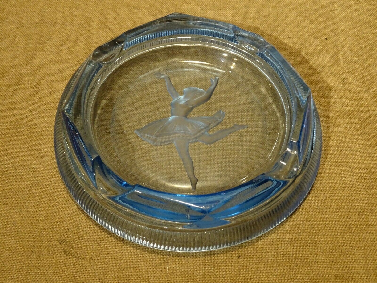 Empty pocket ashtray cup blue dancer vintage dancer 50's