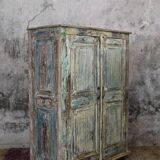Low cabinet two doors in mango tree, patinated effect
