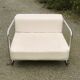 Fauteuil chromé et simili cuir blanc 1970