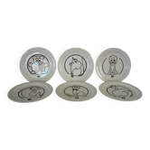 Lot de 6 assiettes publicitaires vintage Esso