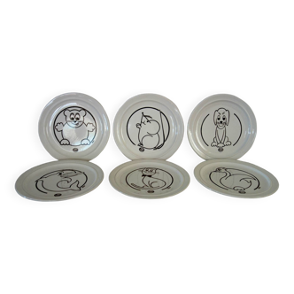 Set of 6 vintage Esso advertising plates