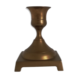 Vintage brass candle holder square base