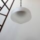 Etched glass and brass antique german conical pendant light
