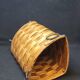 Antique vintage corner woven wooden basket umbrella holder / basket