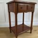 Nightstand, vintage side table with a drawer and a low shelf in solid wood