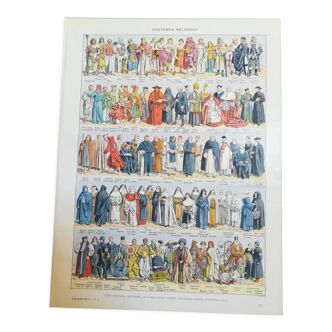 Lithographie sur les costumes religieux de 1928