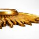 Mid Century Sunburst Kovex wall mirror made of wood and resin - gold plated