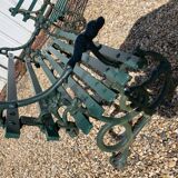 2-seat bench in wrought iron and wood