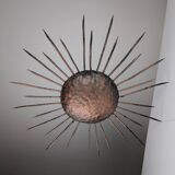 Sunburst Ceiling Lamp in Iron, 1950s