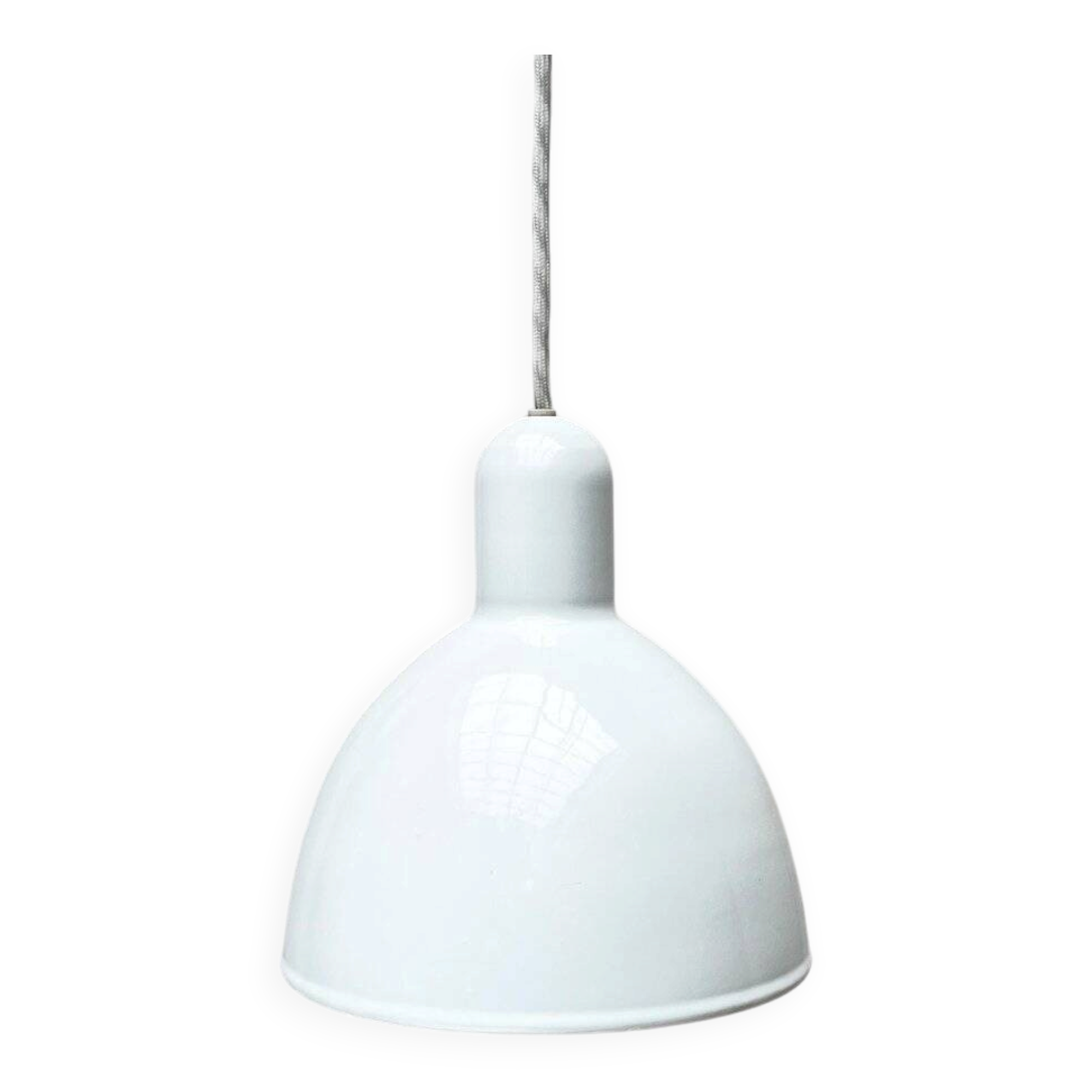 Vintage Danish enamelled pendant lamp model ES by Edgar Schlaefle for Louis Poulsen, 1980s.