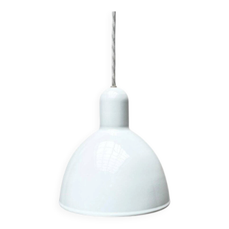 Vintage Danish enamelled pendant lamp model ES by Edgar Schlaefle for Louis Poulsen, 1980s.