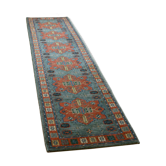 Vintage Spanish hallway rug in wool, 70 × 350 cm