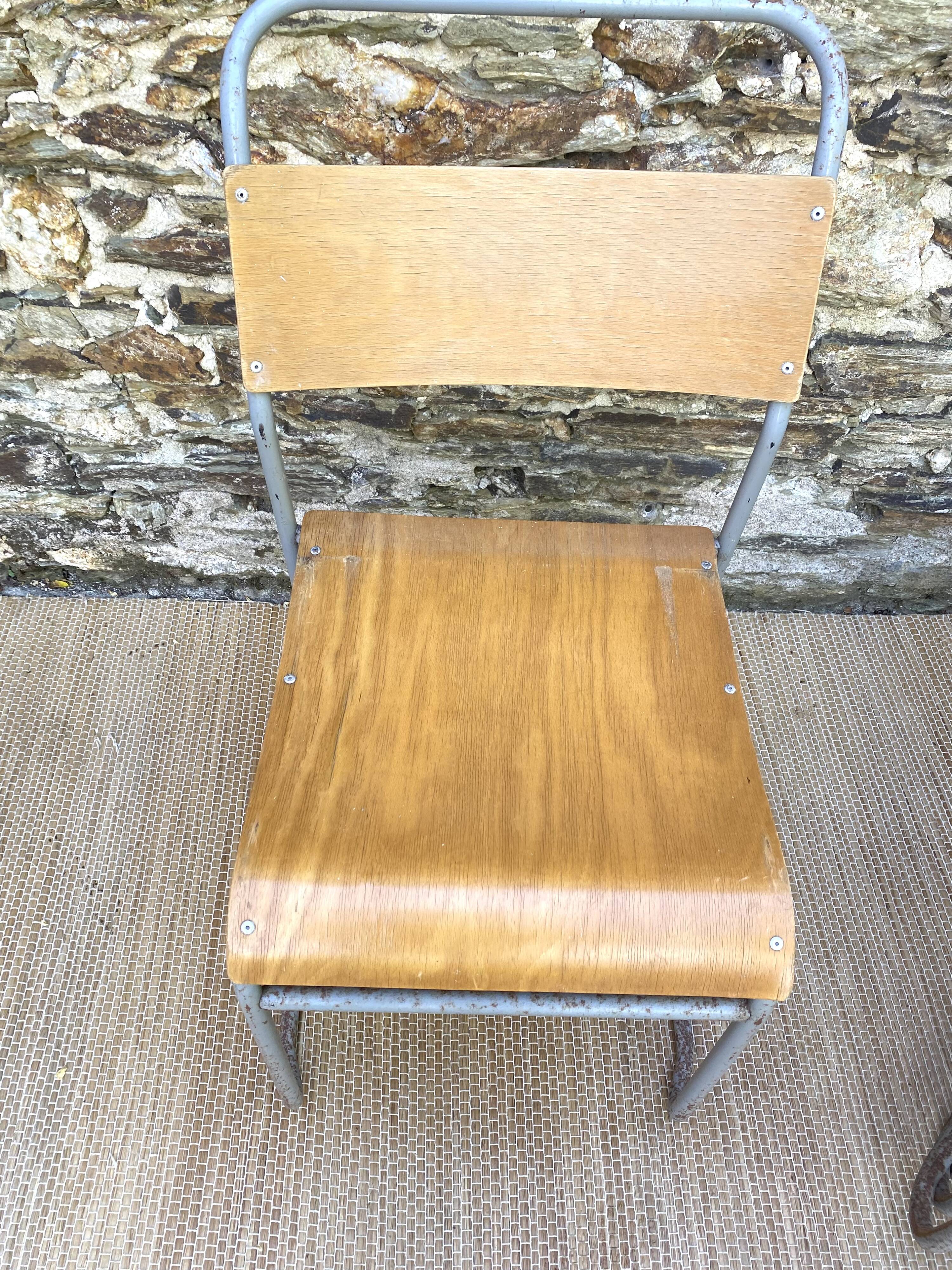 Remploy English industrial sled chairs from the 50s and 60s