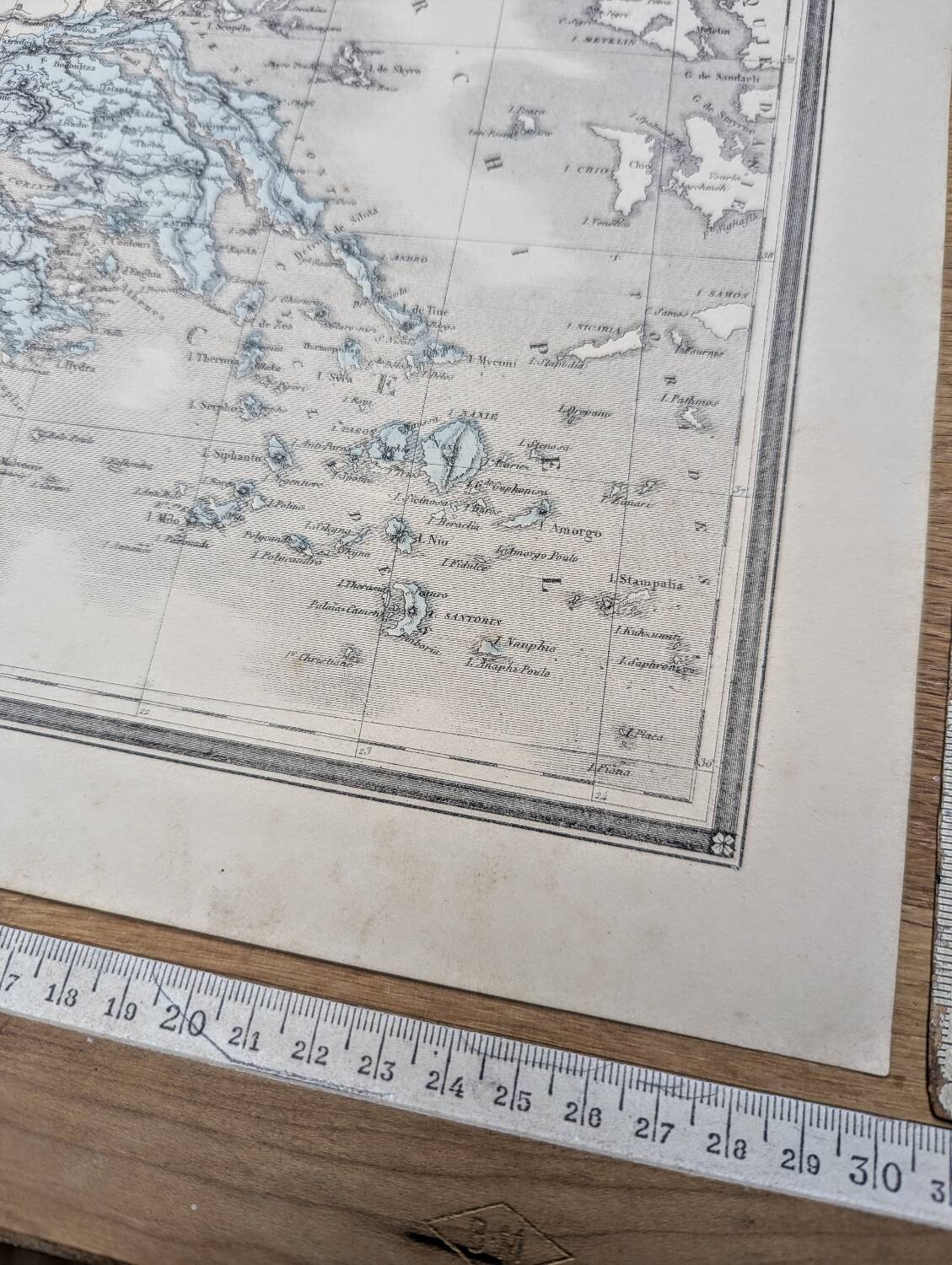 La Grèce, carte ancienne, imprimée en 1852. Authentique.