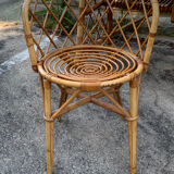 Rattan desk and chair 1960