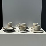 Modular Indonesian ceramic tableware service (6 elements + cups)
