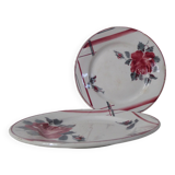 Digoin sarreguemines 2 flat plates la rose
