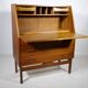 Teak Secretary Desk 1960s Vintage Office Desk Scandinavian Danish Design