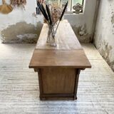 Two-sided central island counter in pine 220cm