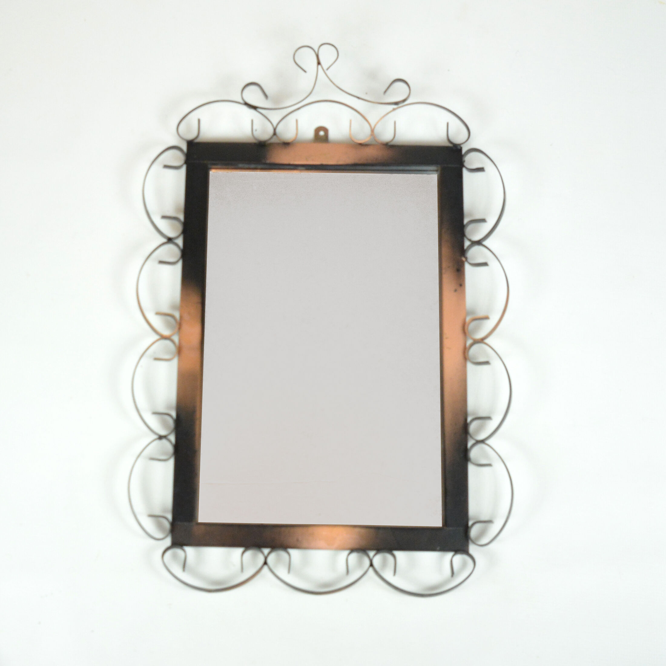 Miroir rectangulaire des années 1970 en métal, Allemagne