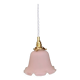 Suspension, vintage lampshade in frosted pink glass