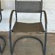 Vintage cantilever lounge chairs — pair, grey leather and tubular steel