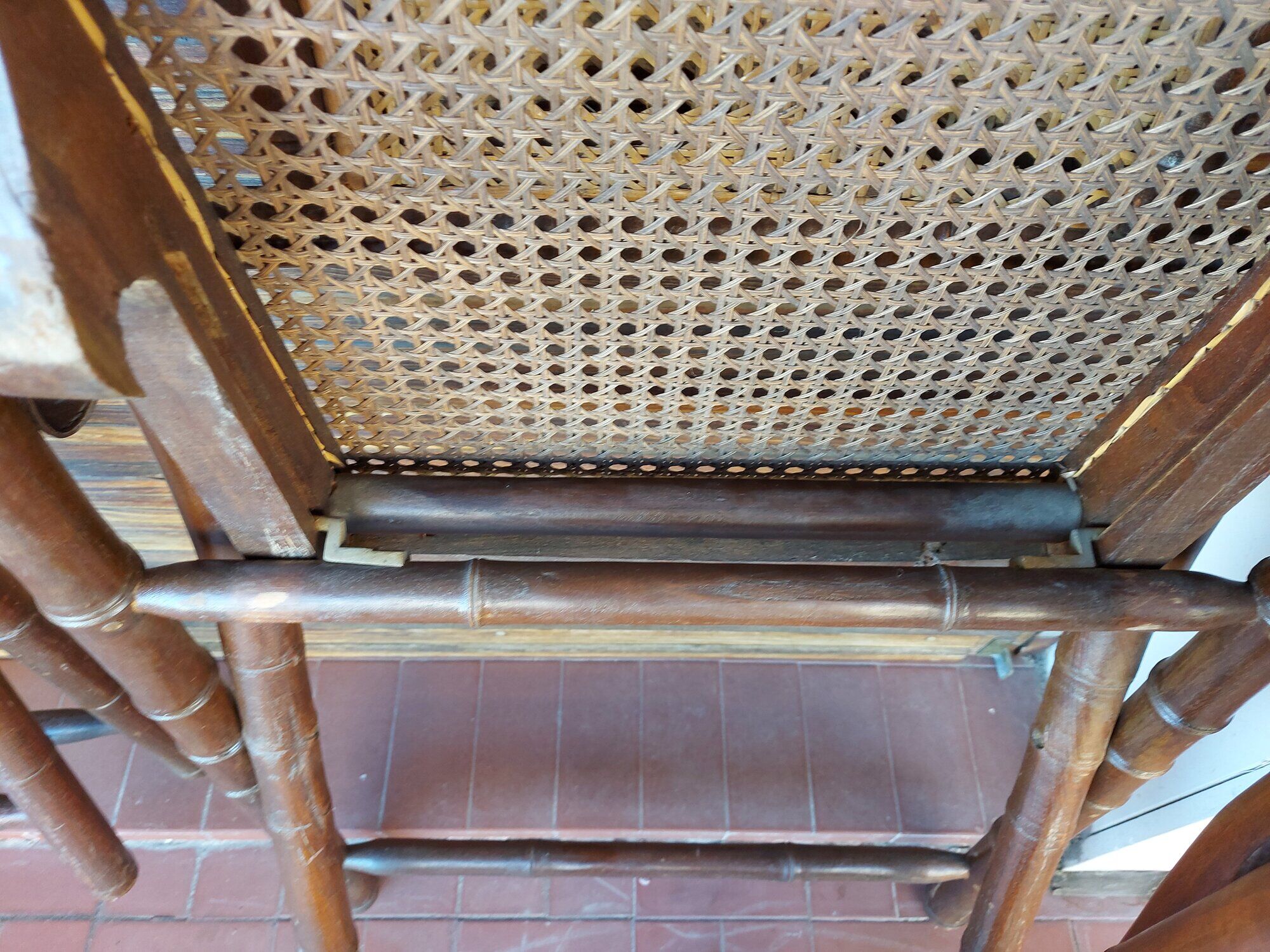 Set of 4 folding chairs old colonial style