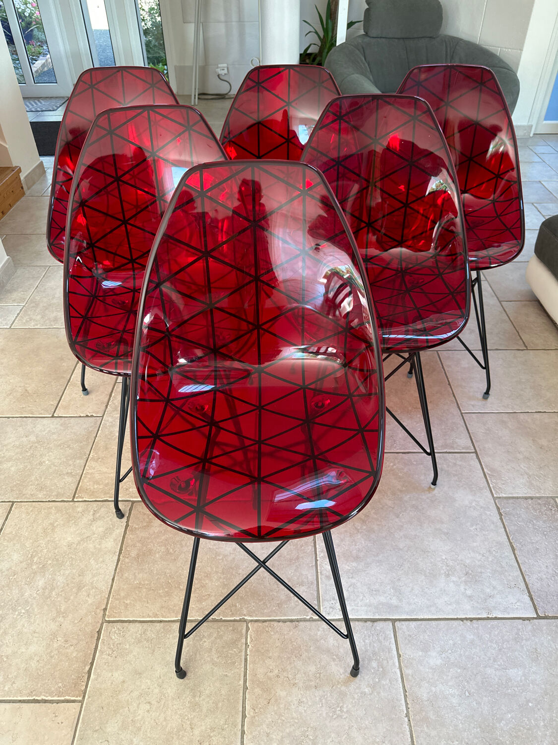 6 Italian design chairs Dal Segno model Prisma Eiffel