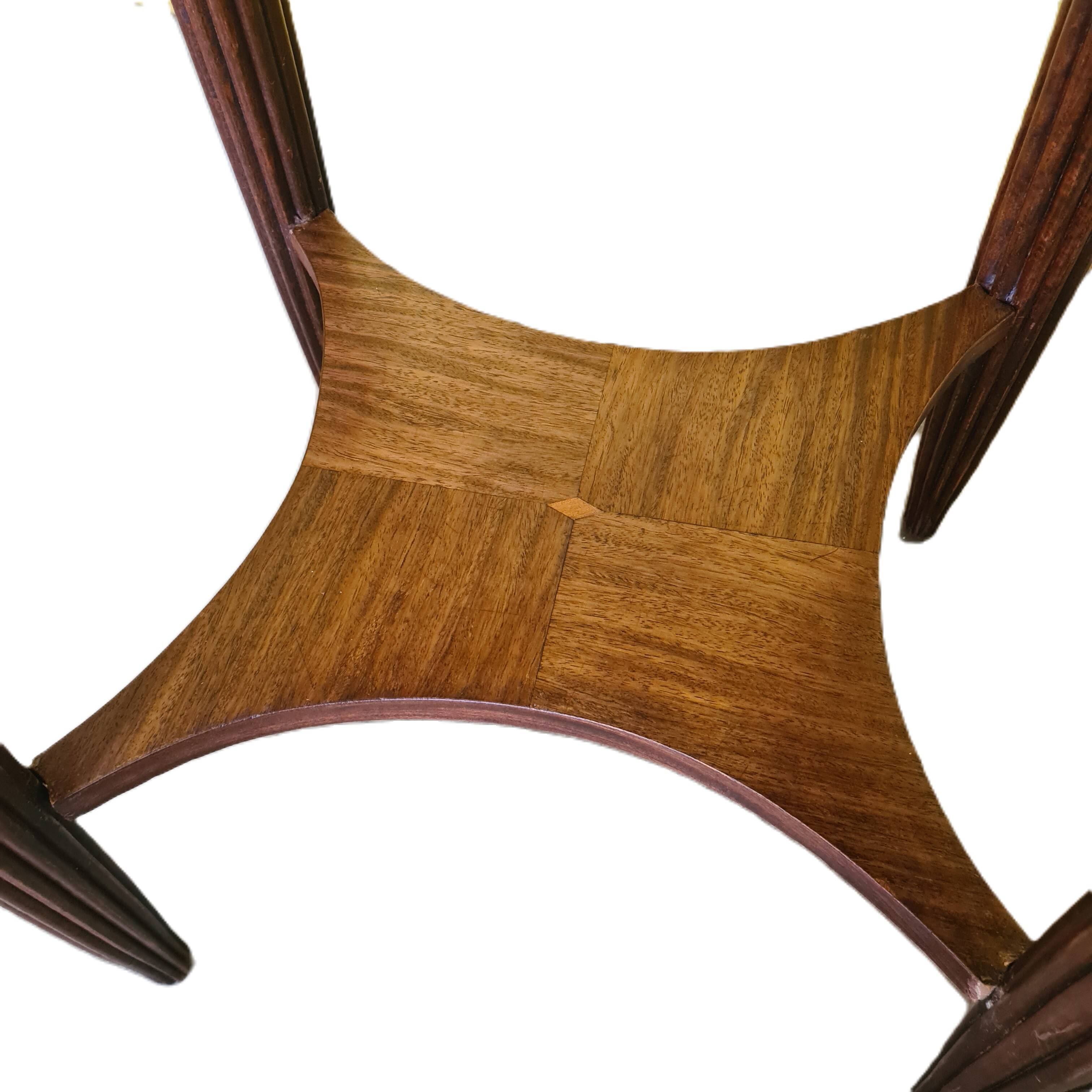 French Mahogany Oval Art Deco Side Table, 1930s