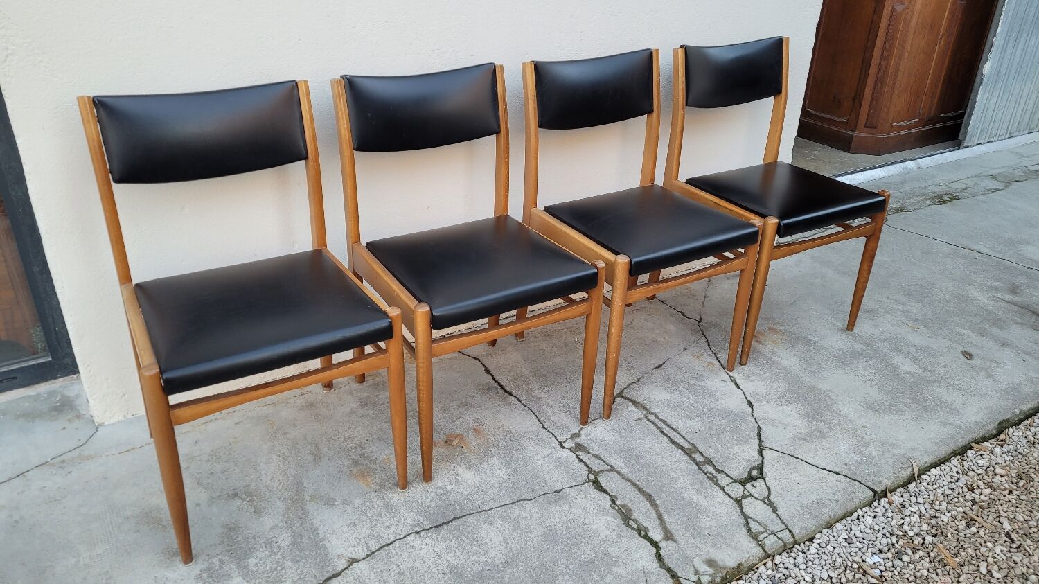 Série de 4 chaises scandinave vintage 1950