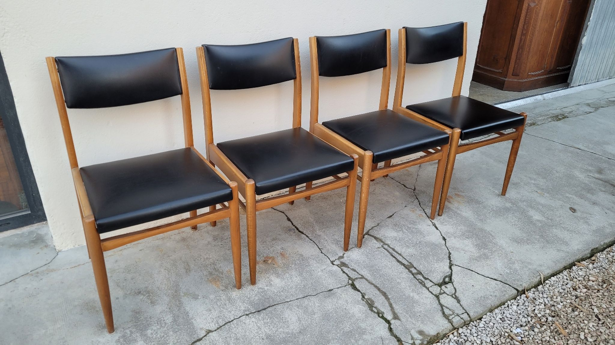 Série de 4 chaises scandinave vintage 1950