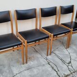 Series of 4 vintage Scandinavian chairs 1950