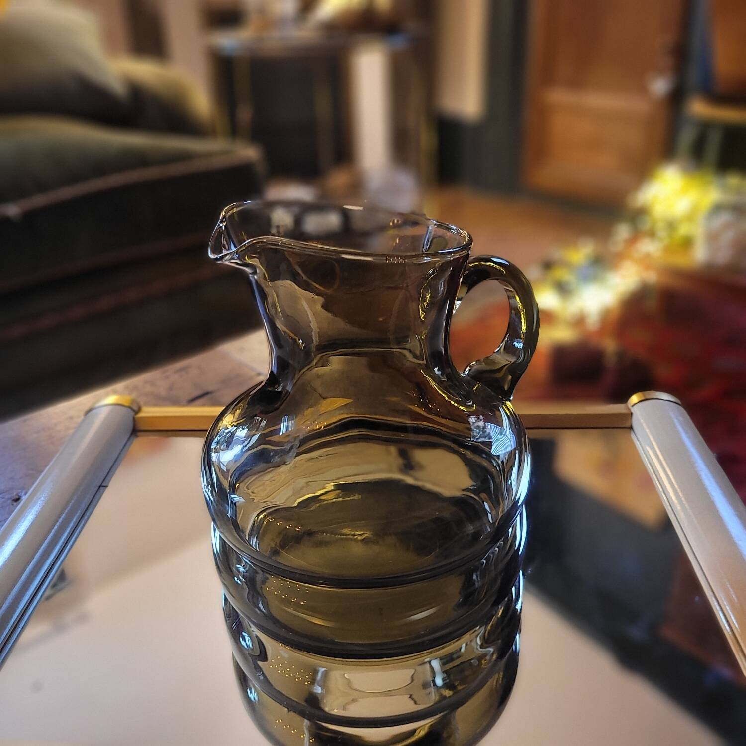 Smoked glass pitcher – 1970s