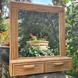 Miroir mural en bambou