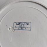 Flat plates (4) in Sarreguemines earthenware, Terre de fer Digoin, Vaucluse model
