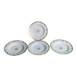 4 deep plates from Limoges with the PJC gold monogram.