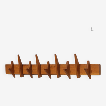 Oak wall coat rack from the 1950s