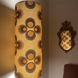 Apollo Brown Clover Lampshade H75 D30 - fabric 70s