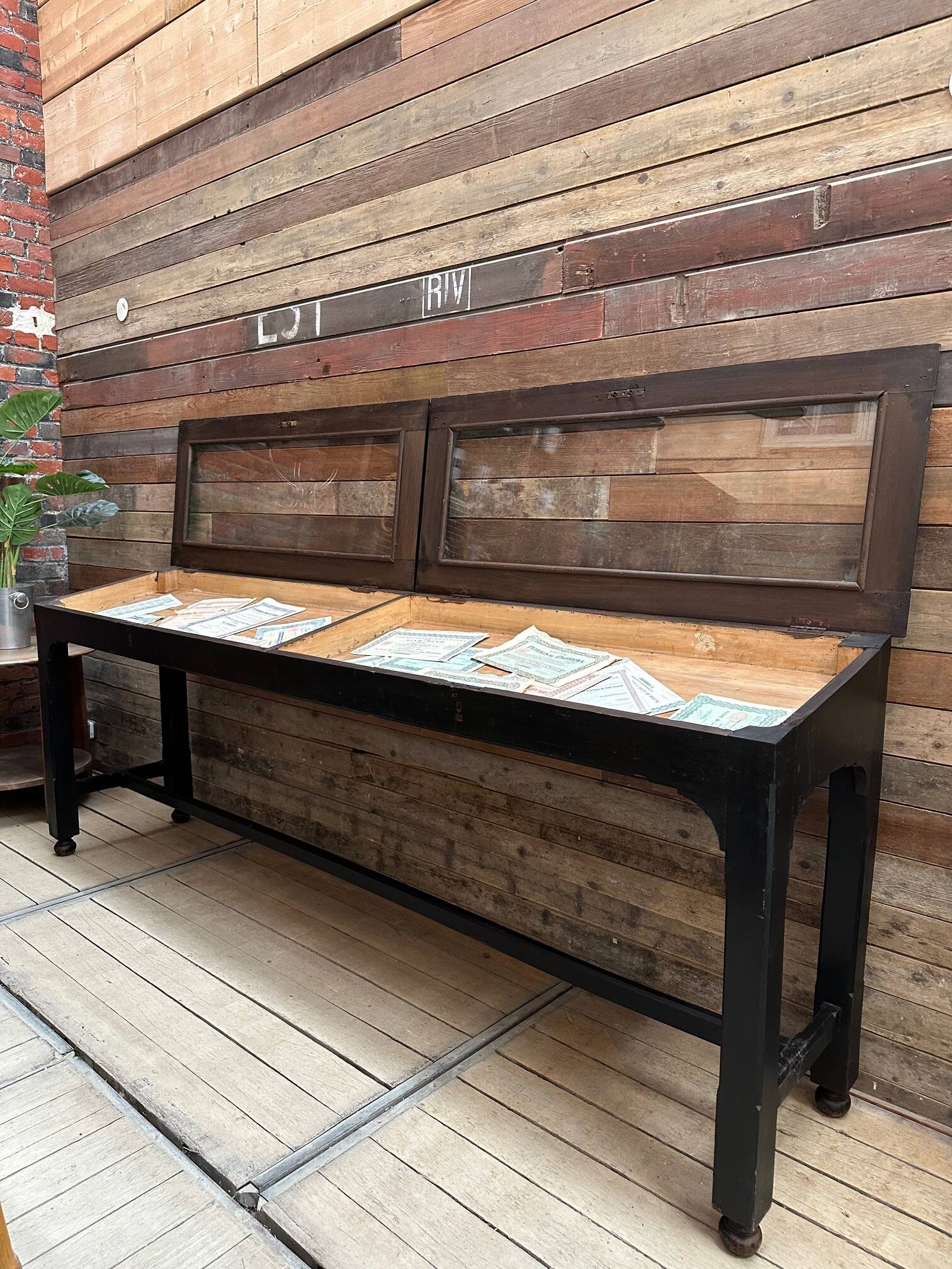 Late 19th century museum display cabinet console