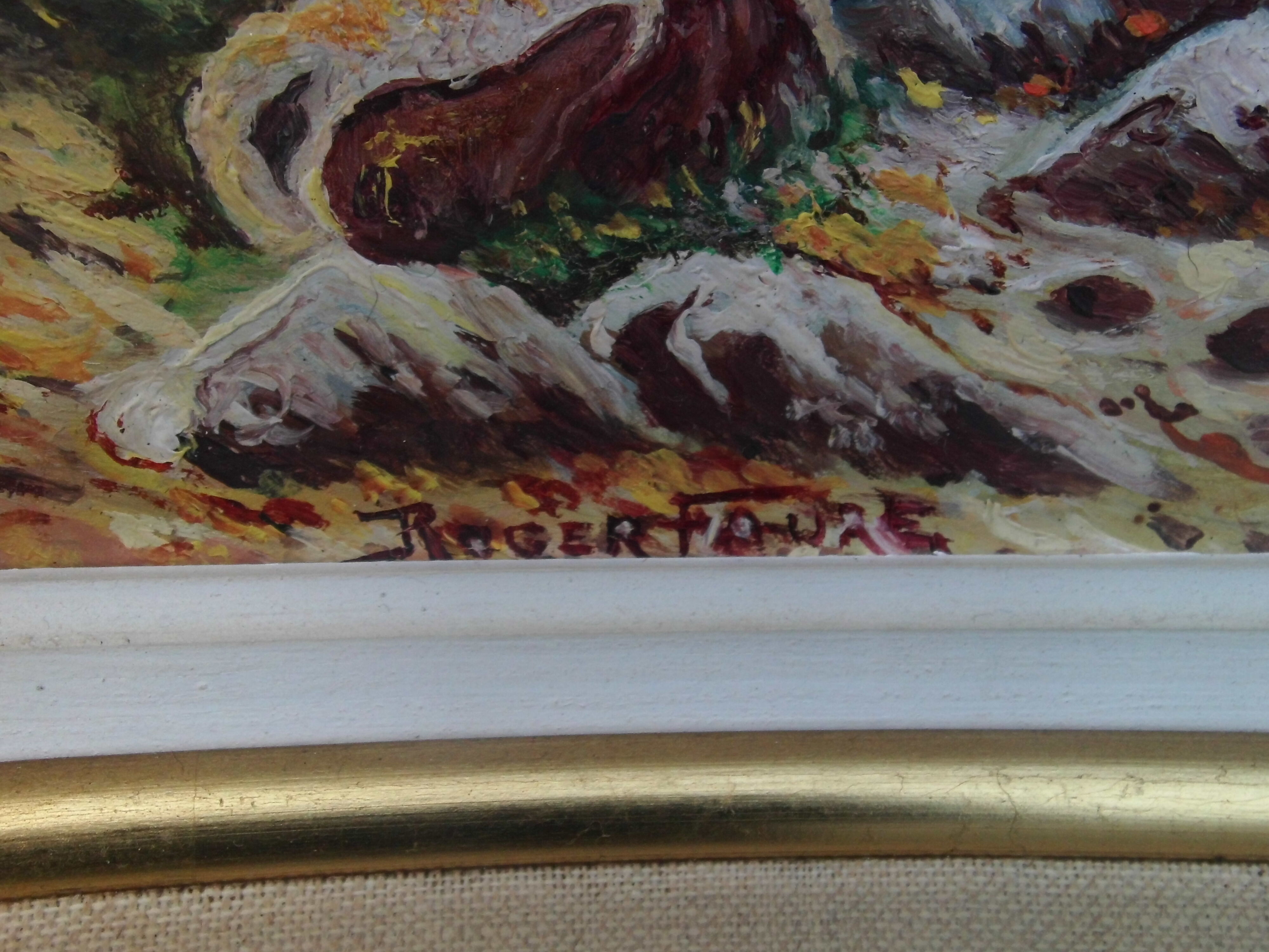Huile sur panneau Roger Faure paysage de montagne