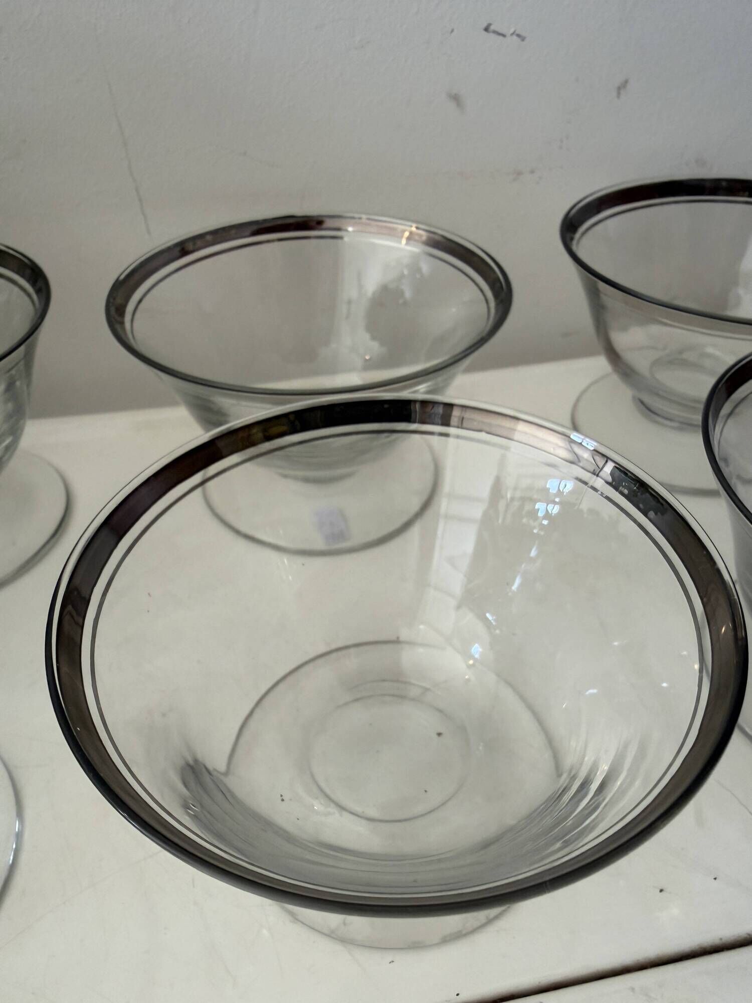 Dessert Coupes met zilverkleurige rand