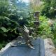 Large silvered bronze chandelier chimera Art Nouveau period