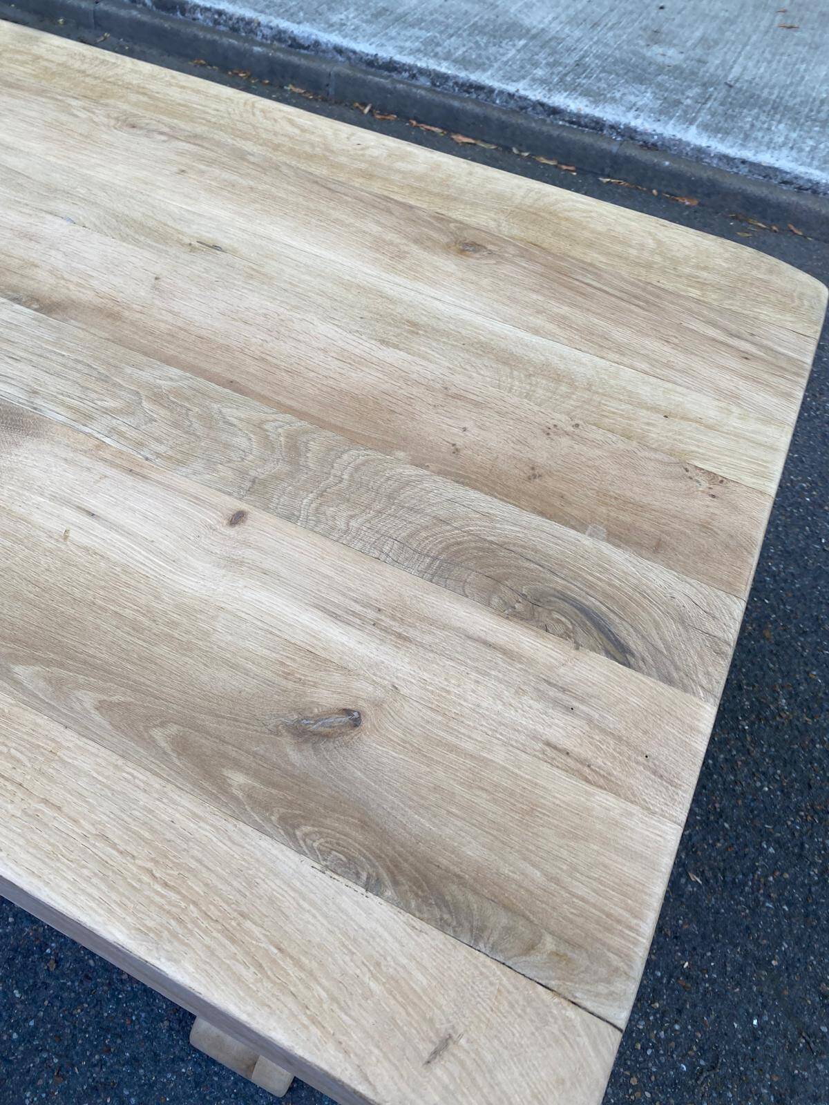 Large stripped solid oak monastery table – 200 cm