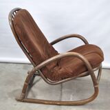 Fauteuil à bascule en rotin