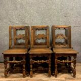 Set of 6 Lorraine chairs in solid oak circa 1850