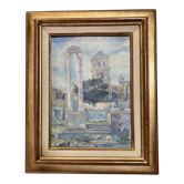 Old painting - Arles - Saint Trophime Cathedral - facade of the thermal baths