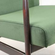 Vintage green olive easy chair, 1970s - dark wood